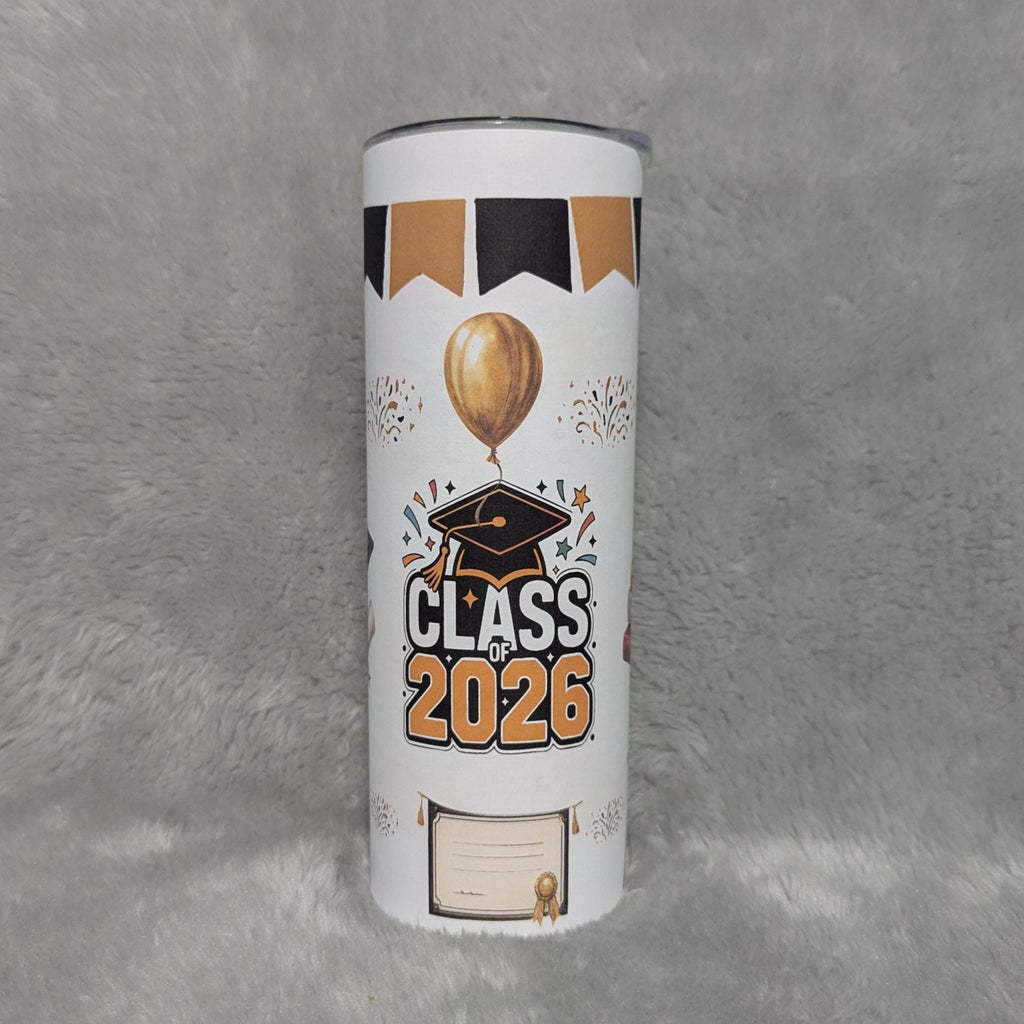 Class of 2026 Graduation Tumbler with Reusable Straw