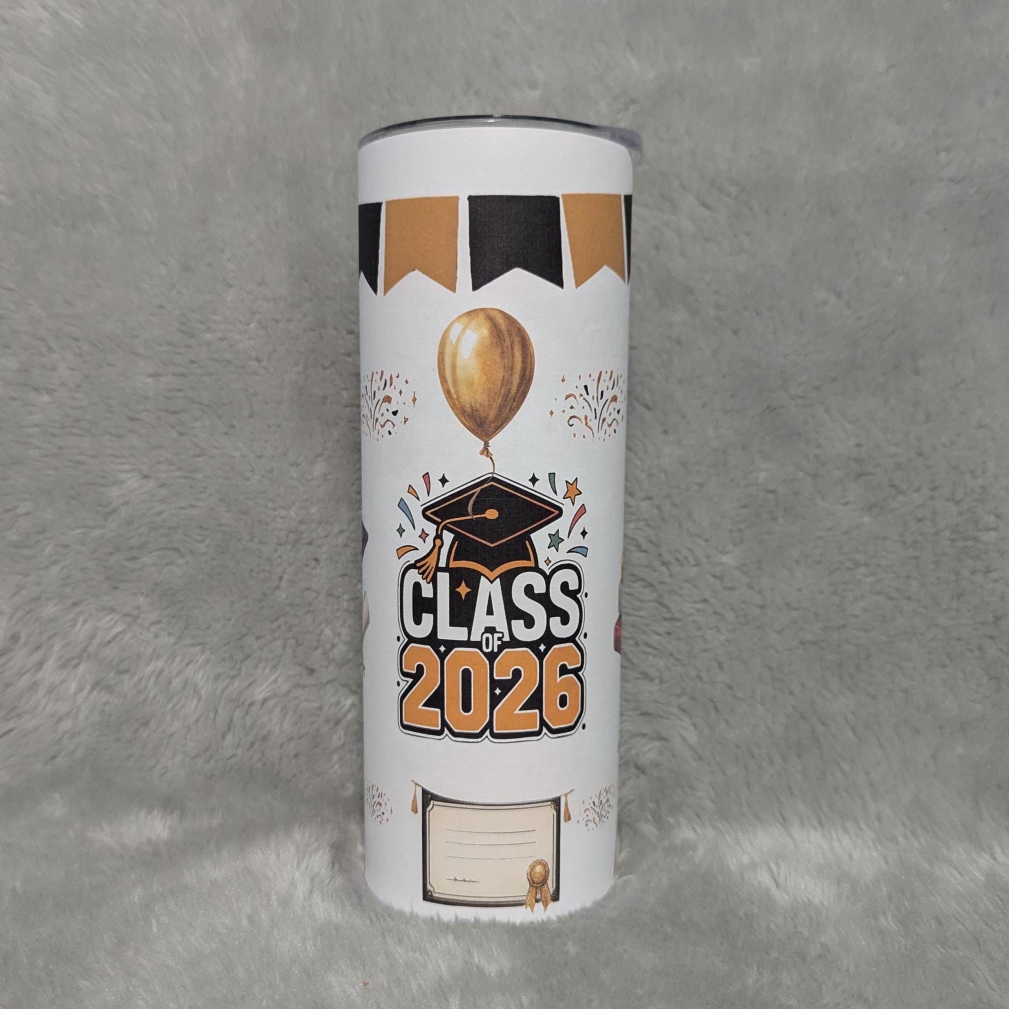 Class of 2026 Graduation Tumbler with Reusable Straw