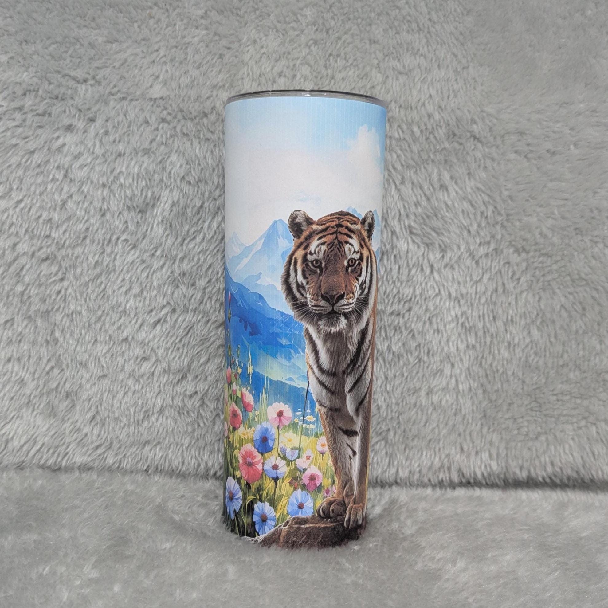 Tiger Tumbler 20oz With Reusable Straw, Can Be Personalized