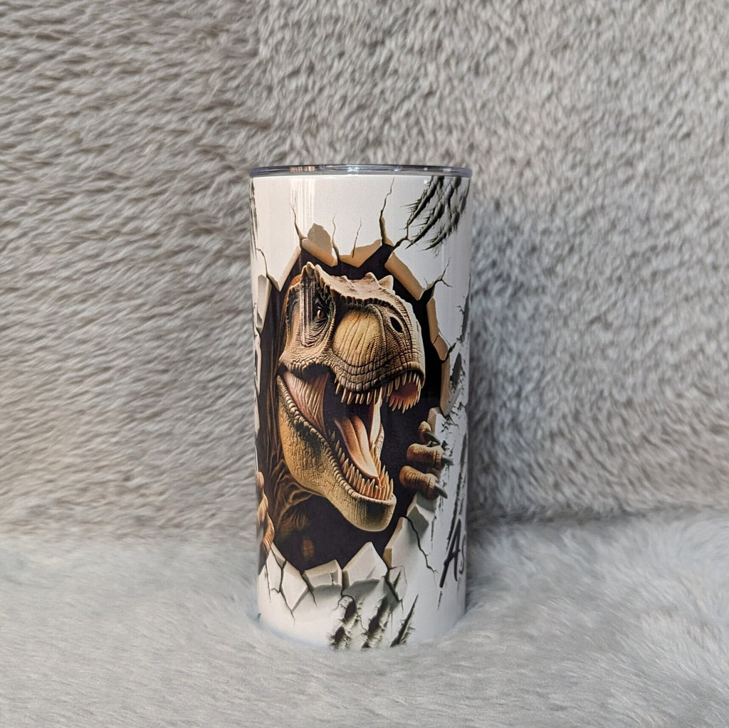 Kids Dinosaur Tumbler 15oz With Reusable Straw, Can Be Personalized