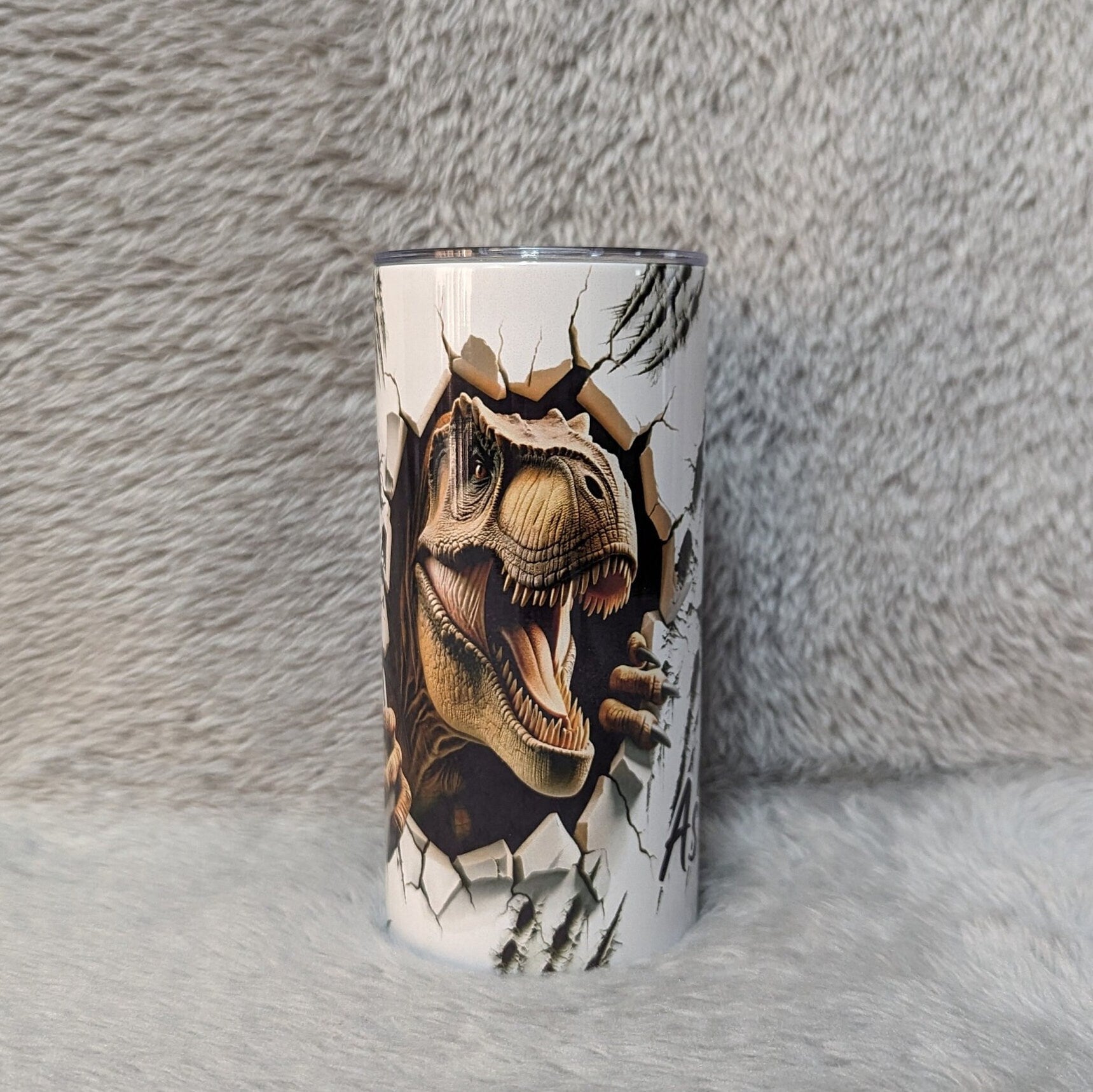 Kids Dinosaur Tumbler 15oz With Reusable Straw, Can Be Personalized