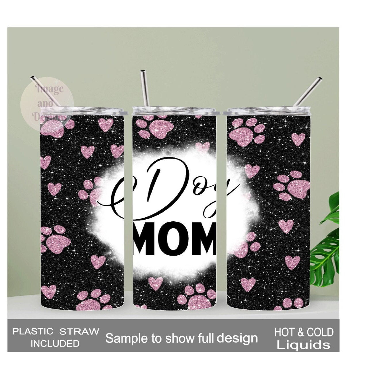 Dog Mom Tumbler 20oz With Reusable Straw
