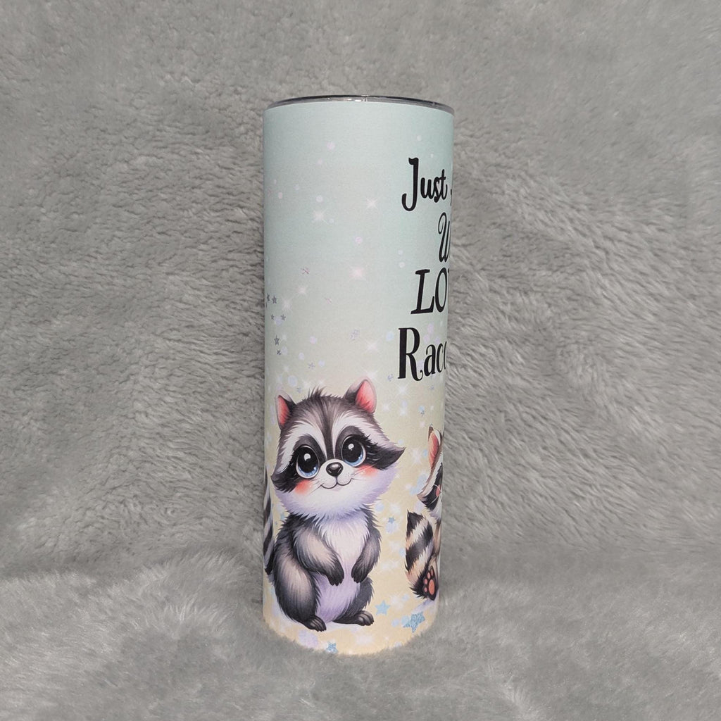 Just A Girl Who Loves Raccoons Tumbler 20oz With Reusable Straw