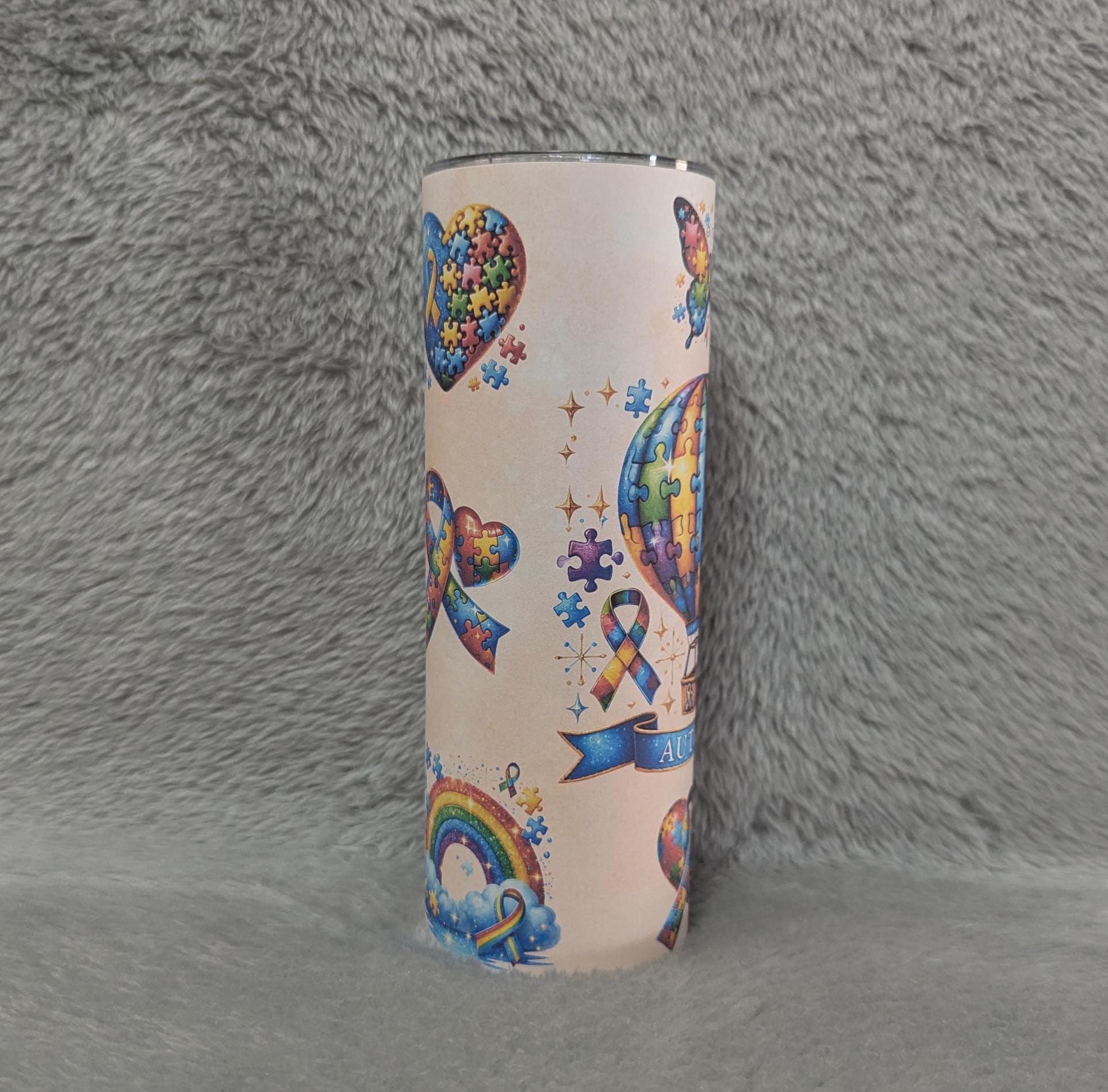Autism Awareness Affirmation Tumbler 20oz With Reusable Straw, Can Be Personalized