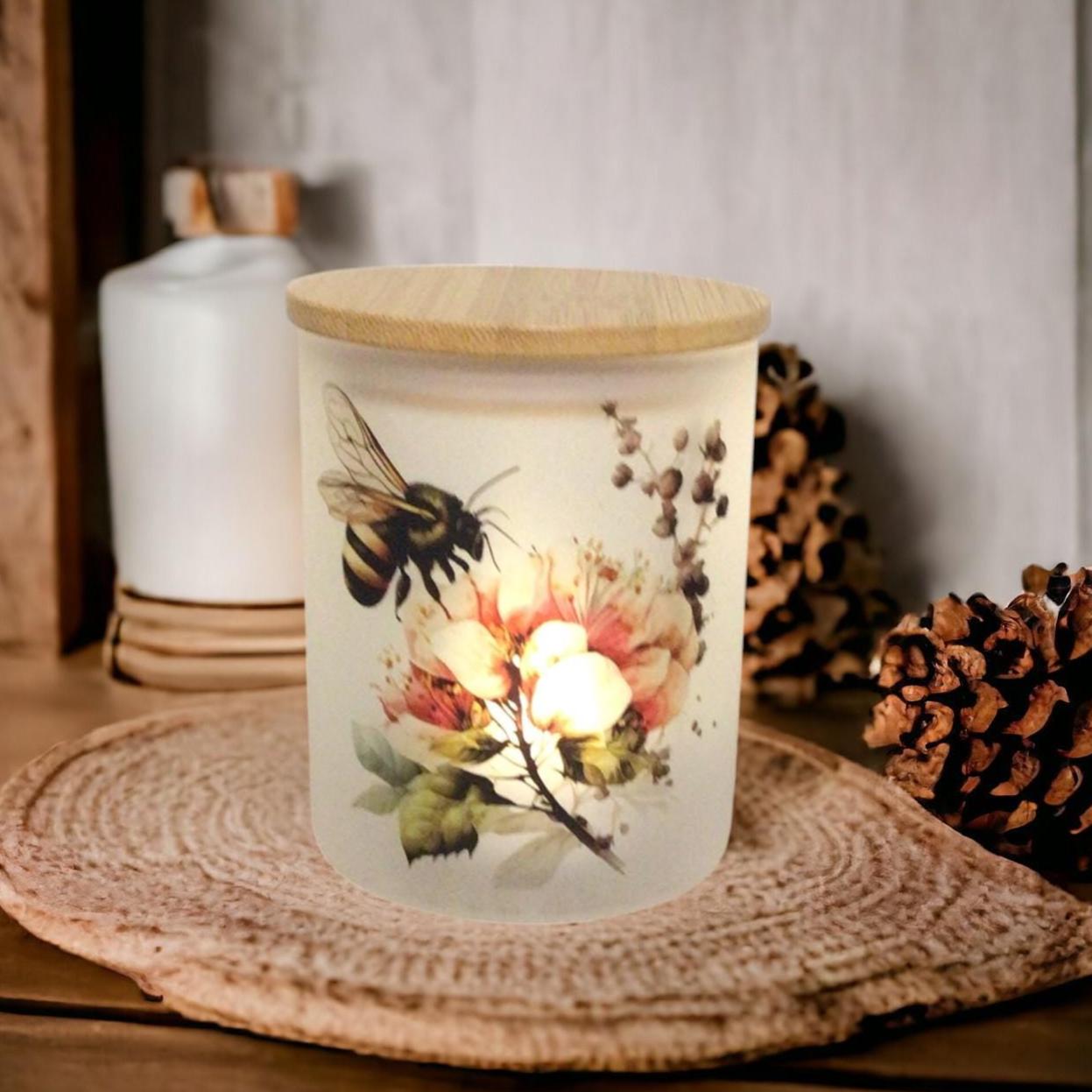 Bee Candle Holder With A Battery Operated Flickering Tea Light