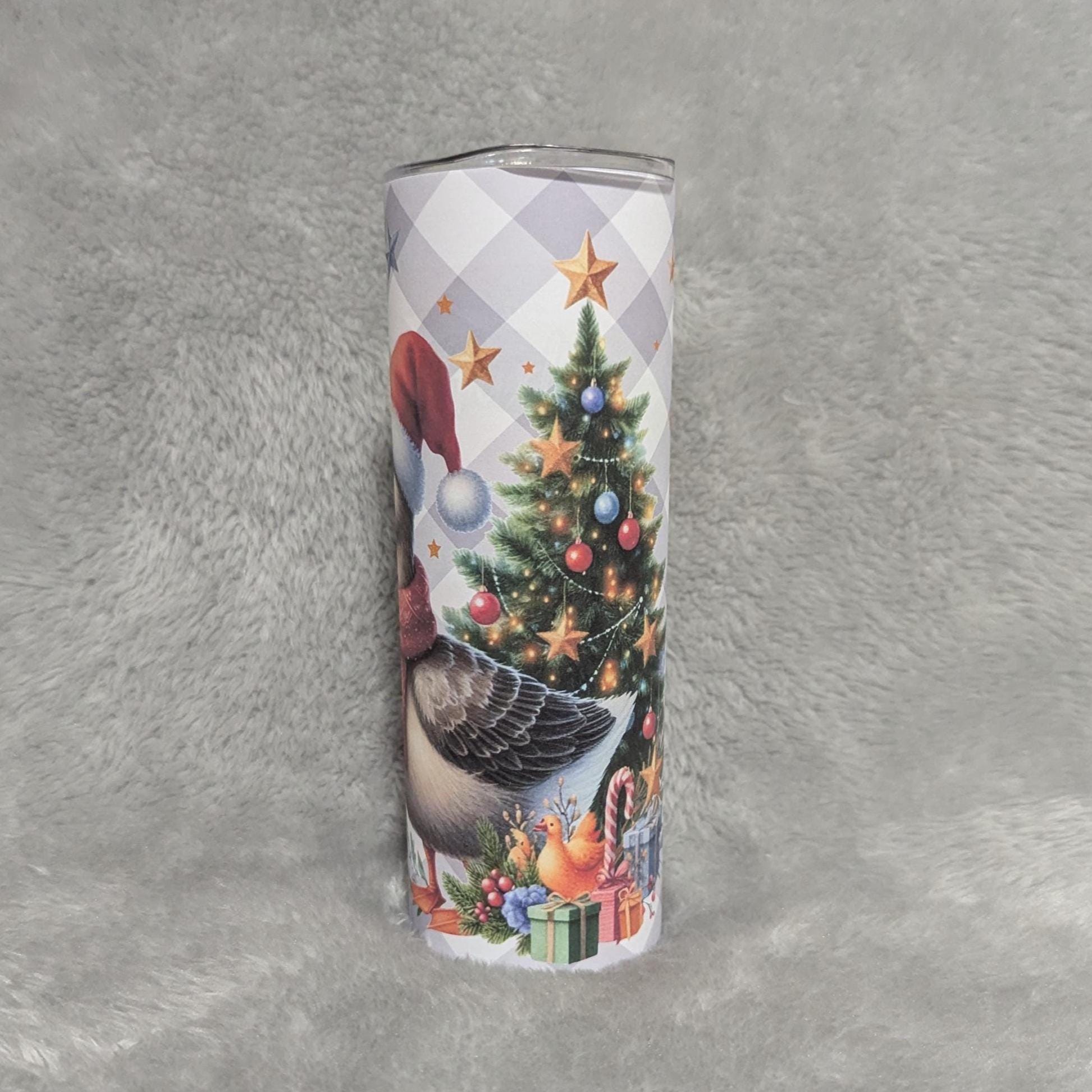 Christmas Goose Tumbler 20oz With Reusable Straw, Can Be Personalized