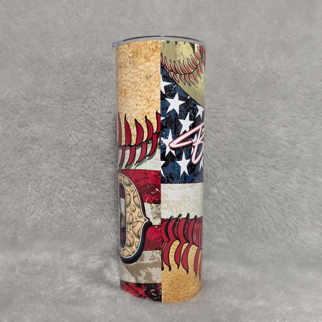 Baseball Dad Tumbler 20oz With Reusable Straw