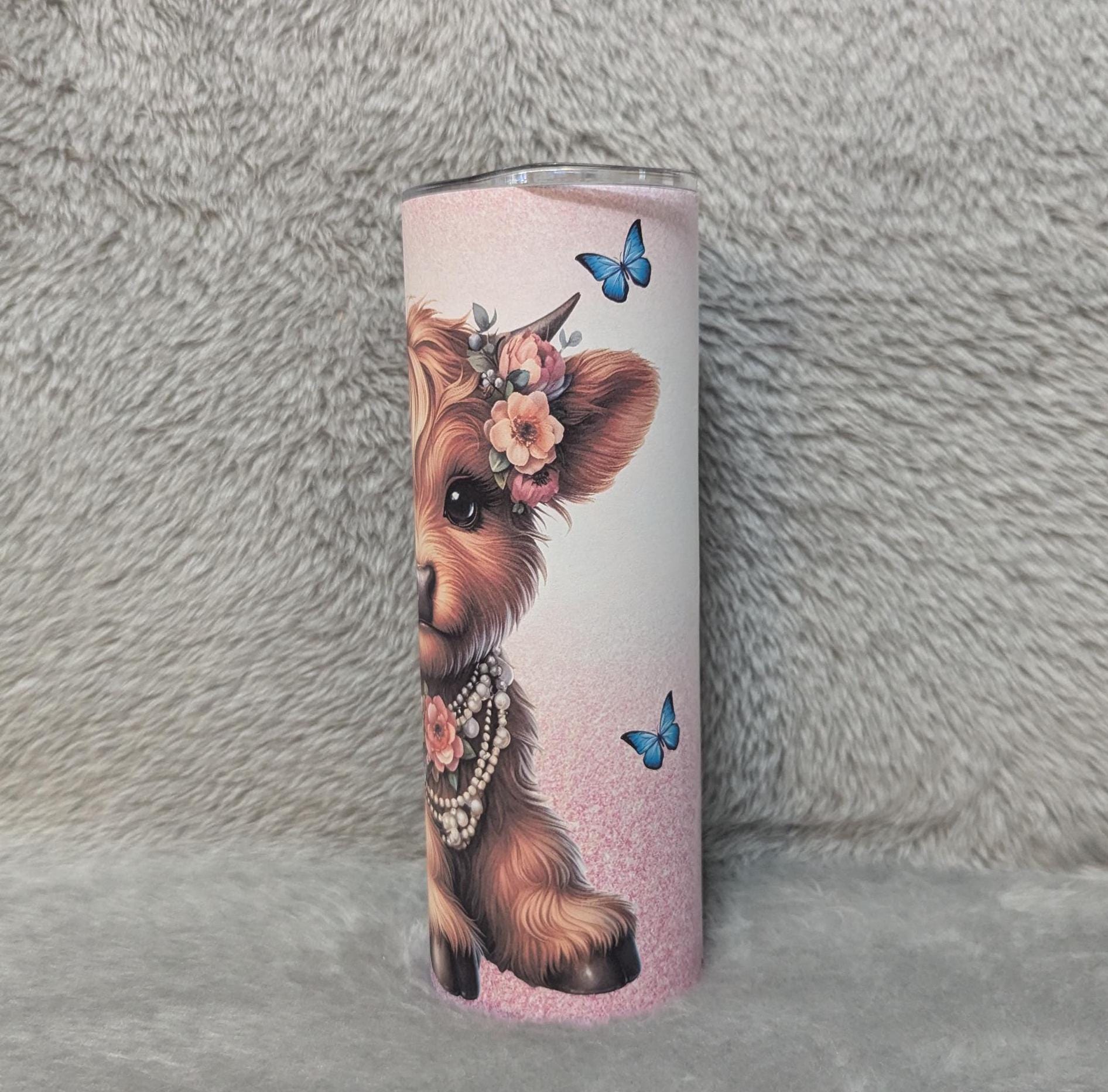 Highland Cow Tumbler 20oz With Reusable Straw, Can Be Personalized