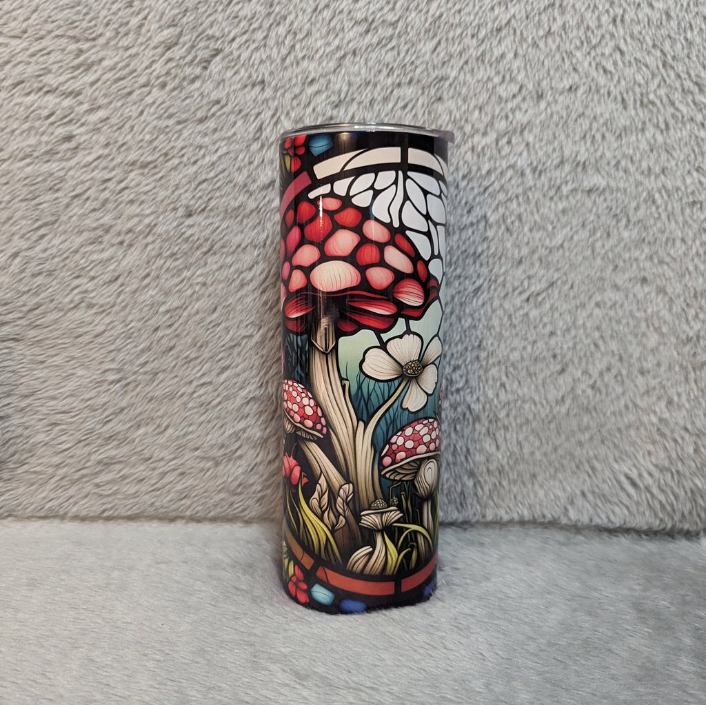 Mushroom Tumbler 20oz With Reusable Straw