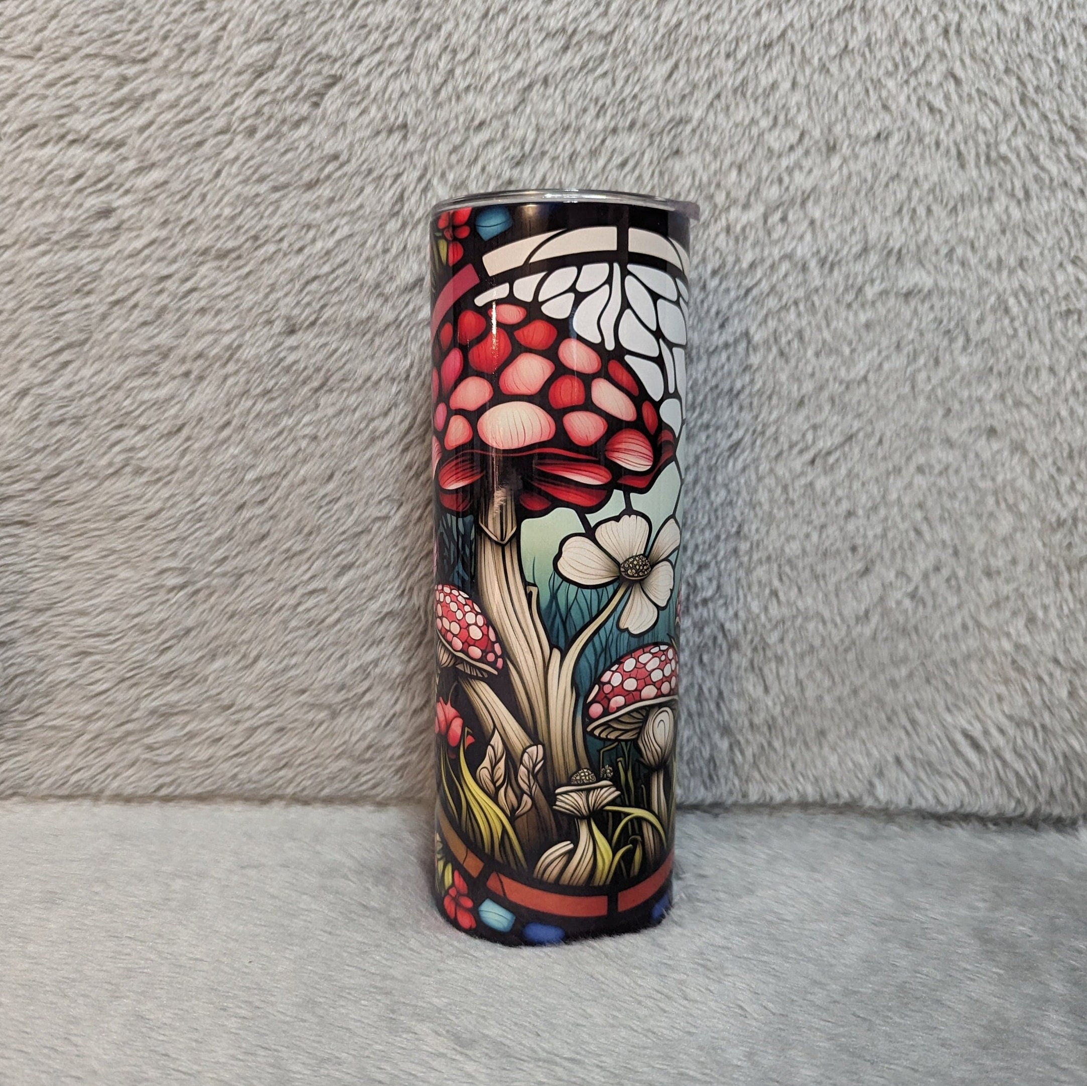 Mushroom Tumbler 20oz With Reusable Straw