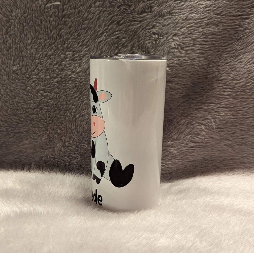 Kids Cow Tumbler 15oz With Reusable Straw, Can Be Personalized