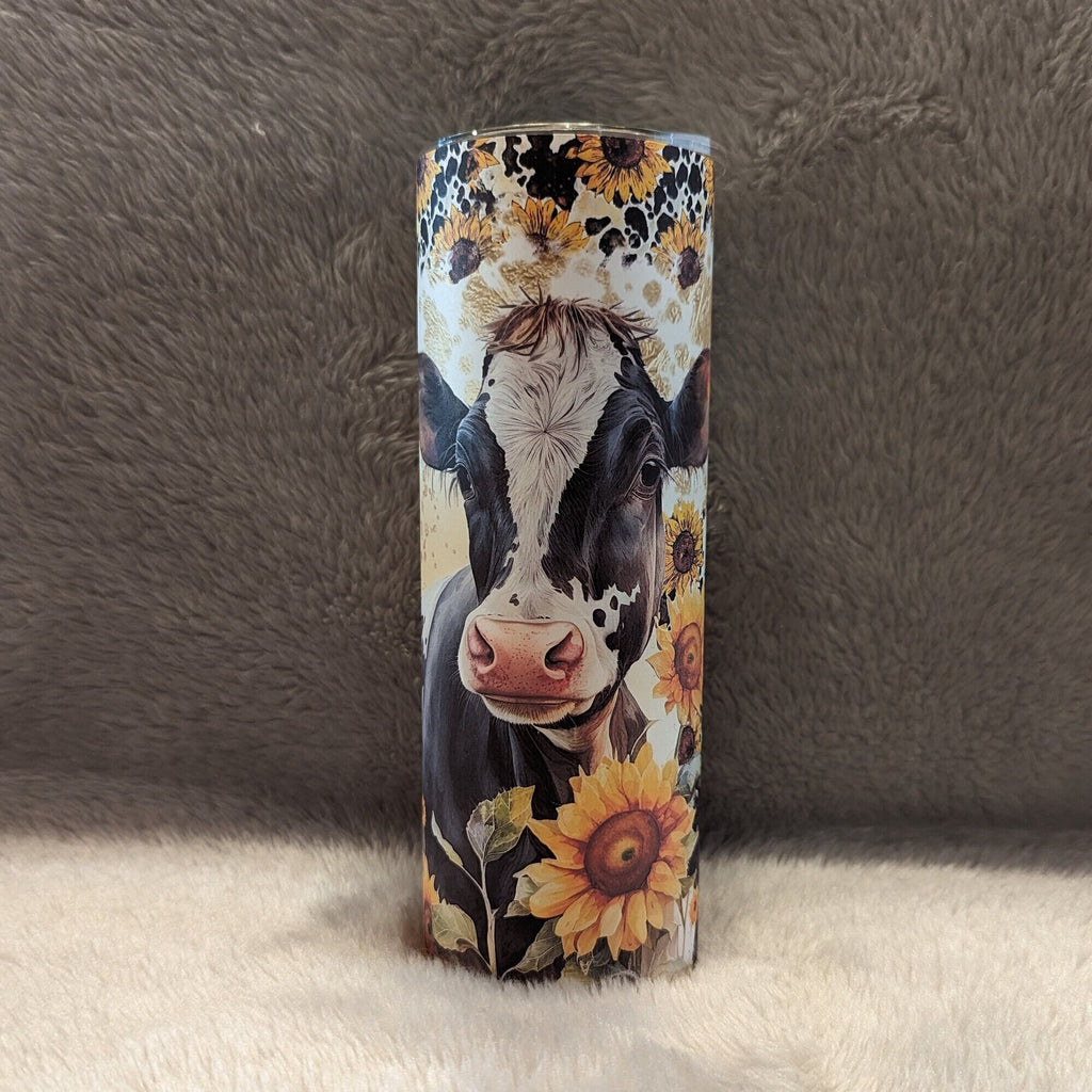 Heifer Cow Tumbler 20oz With Reusable Straw, Can Be Personalized