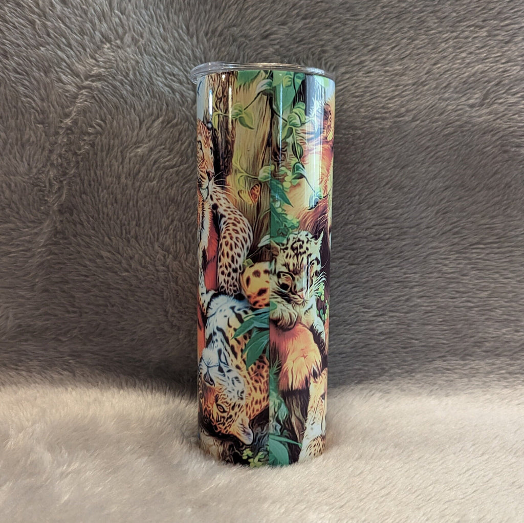 Wild Cat Tumbler 20oz With Reusable Straw, Can Be Personalized