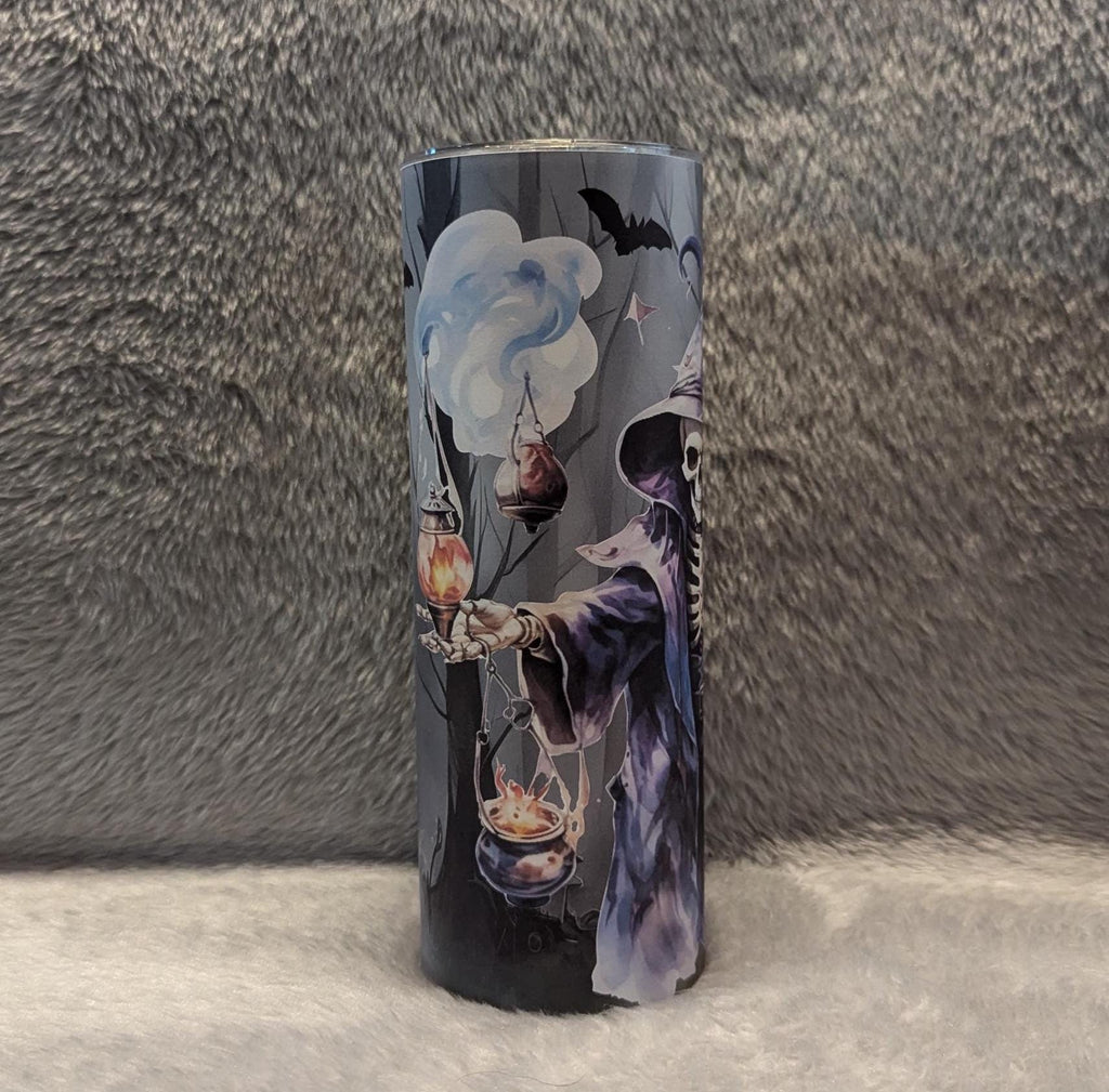 Skeleton Goblin Tumbler 20oz With Reusable Straw, Can Be Personalized
