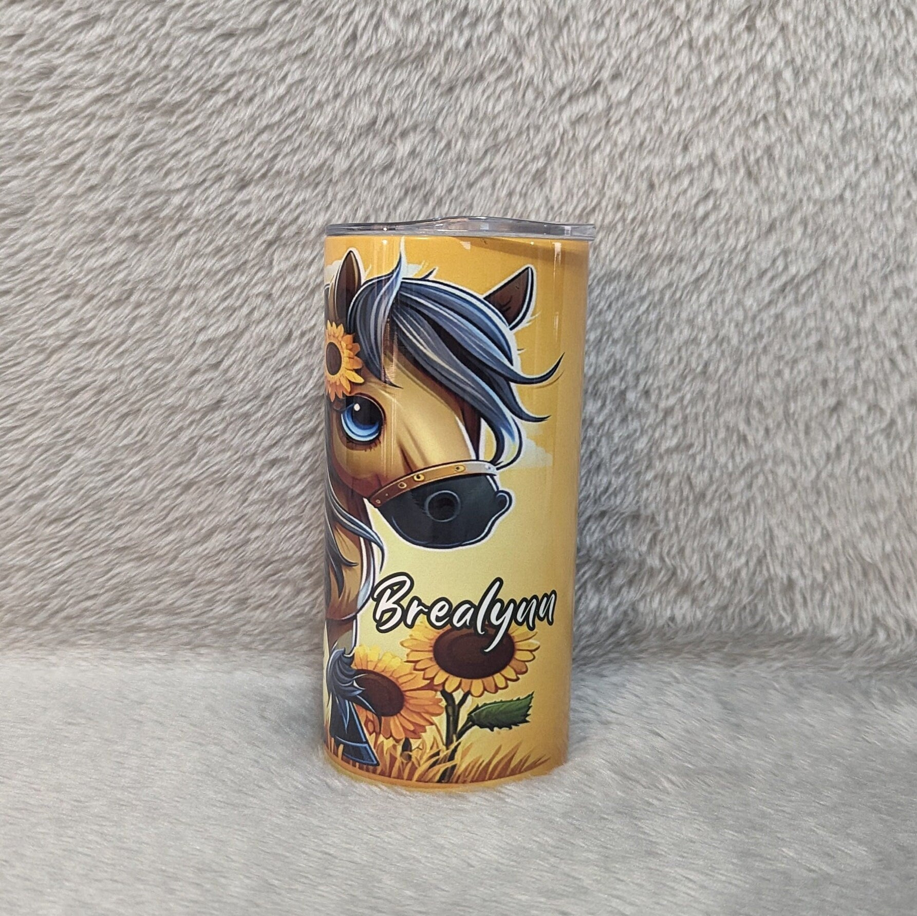 Kids Pony Tumbler 15oz With Reusable Straw, Can Be Personalized