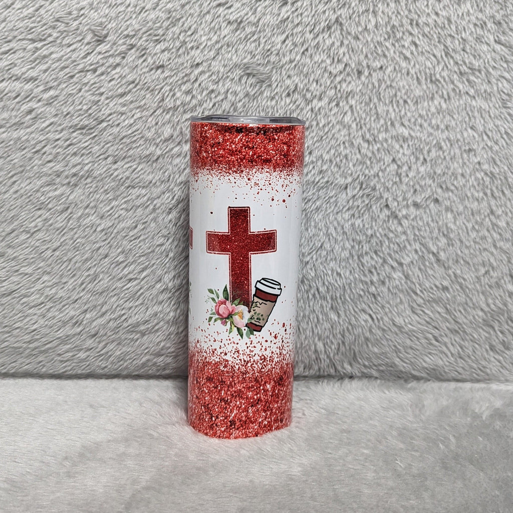 This Mom Is Fueled By Jesus and Coffee Religious Tumbler 20oz With Reusable Straw