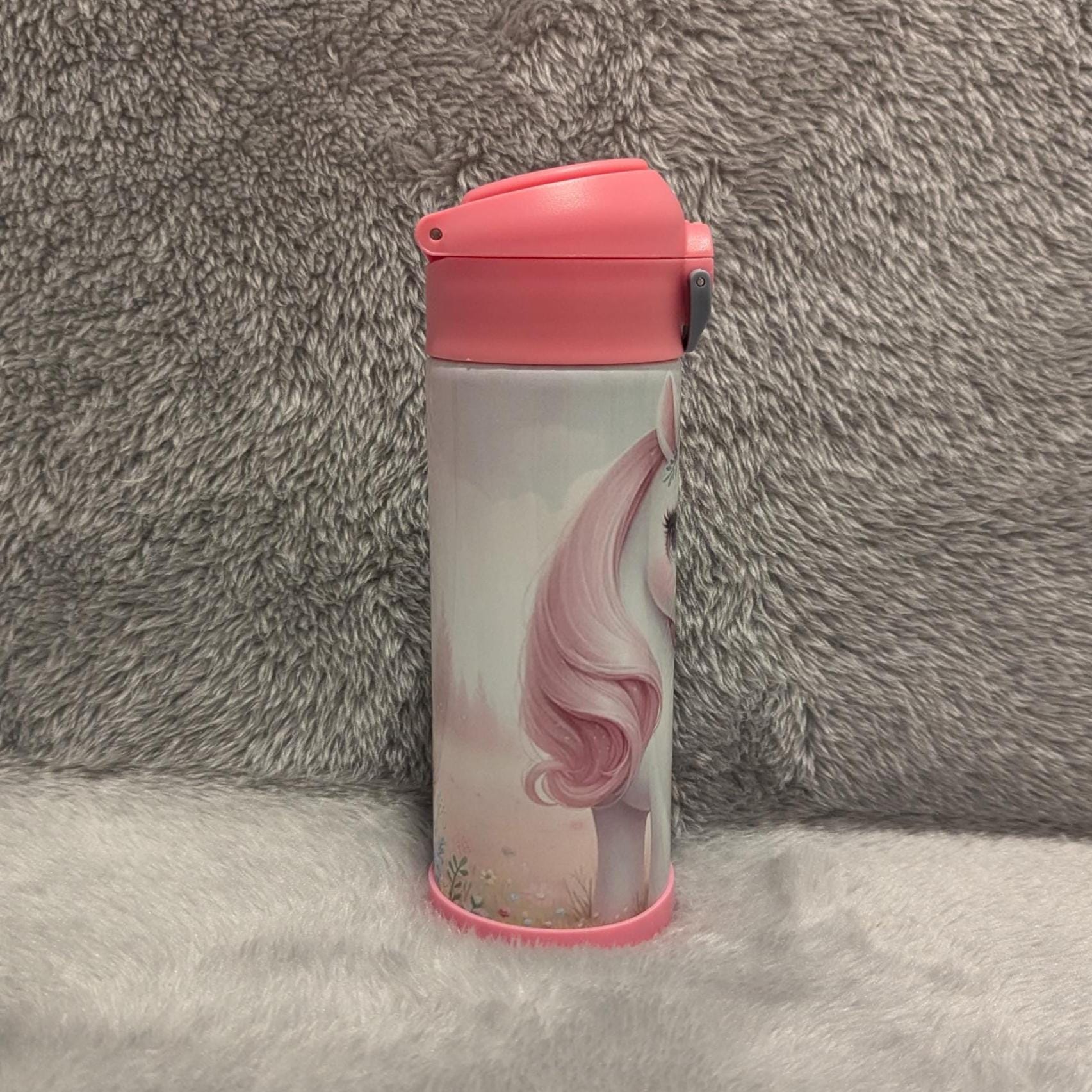 Kids Unicorn Water Bottle 12oz With Reusable Straw Can Be Personalized