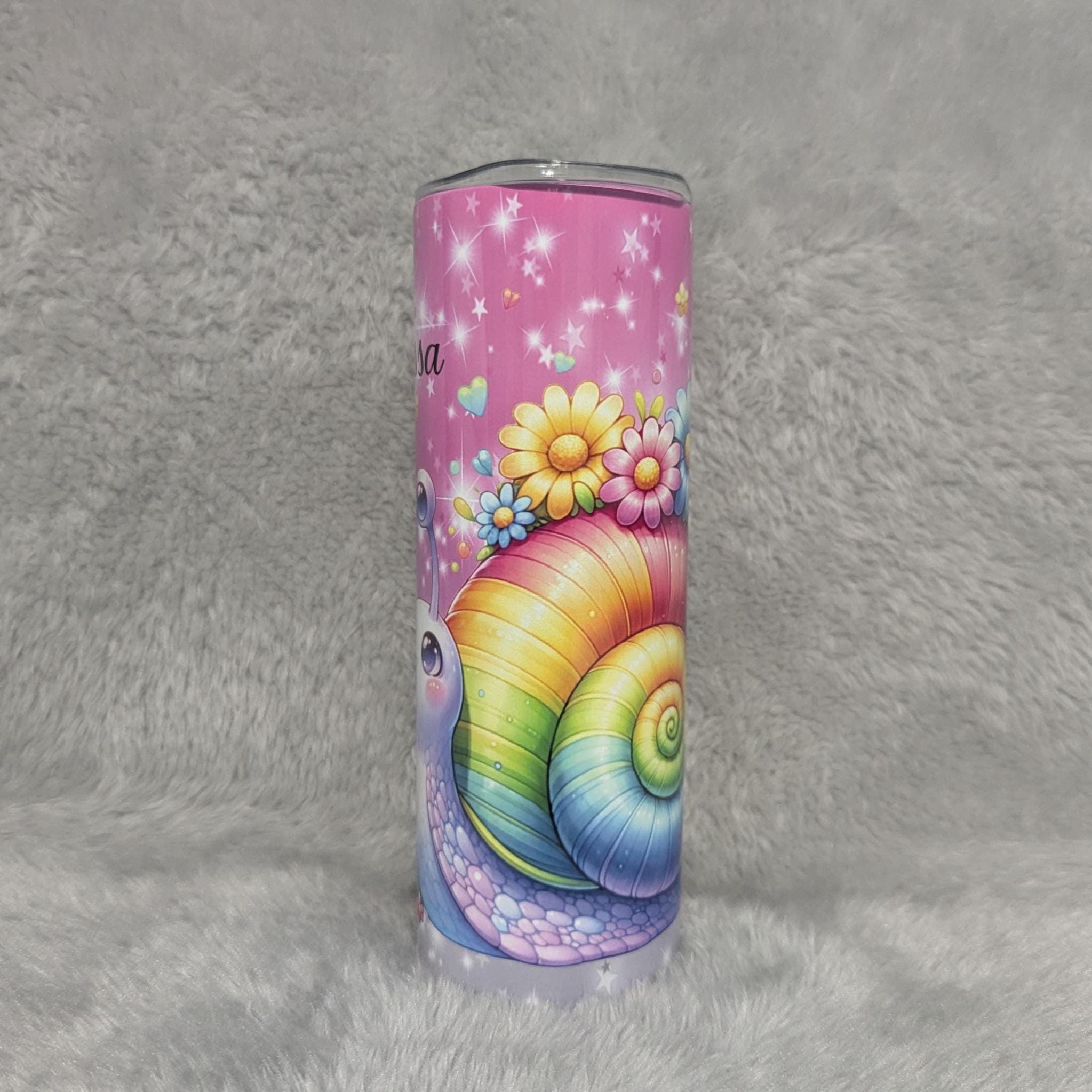 Colorful Snail Tumbler 20oz With Reusable Straw Can Be Personalized