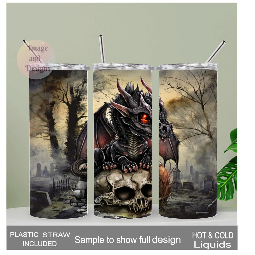 Dragon Tumbler 20oz With Reusable Straw, Can Be Personalized