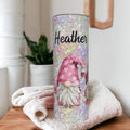 Gnome Tumbler With A Confetti Design 20oz With Reusable Straw, Can Be Personalized