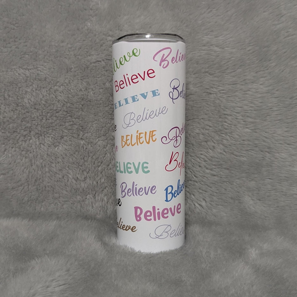 Believe Tumbler 20oz With Reusable Straw