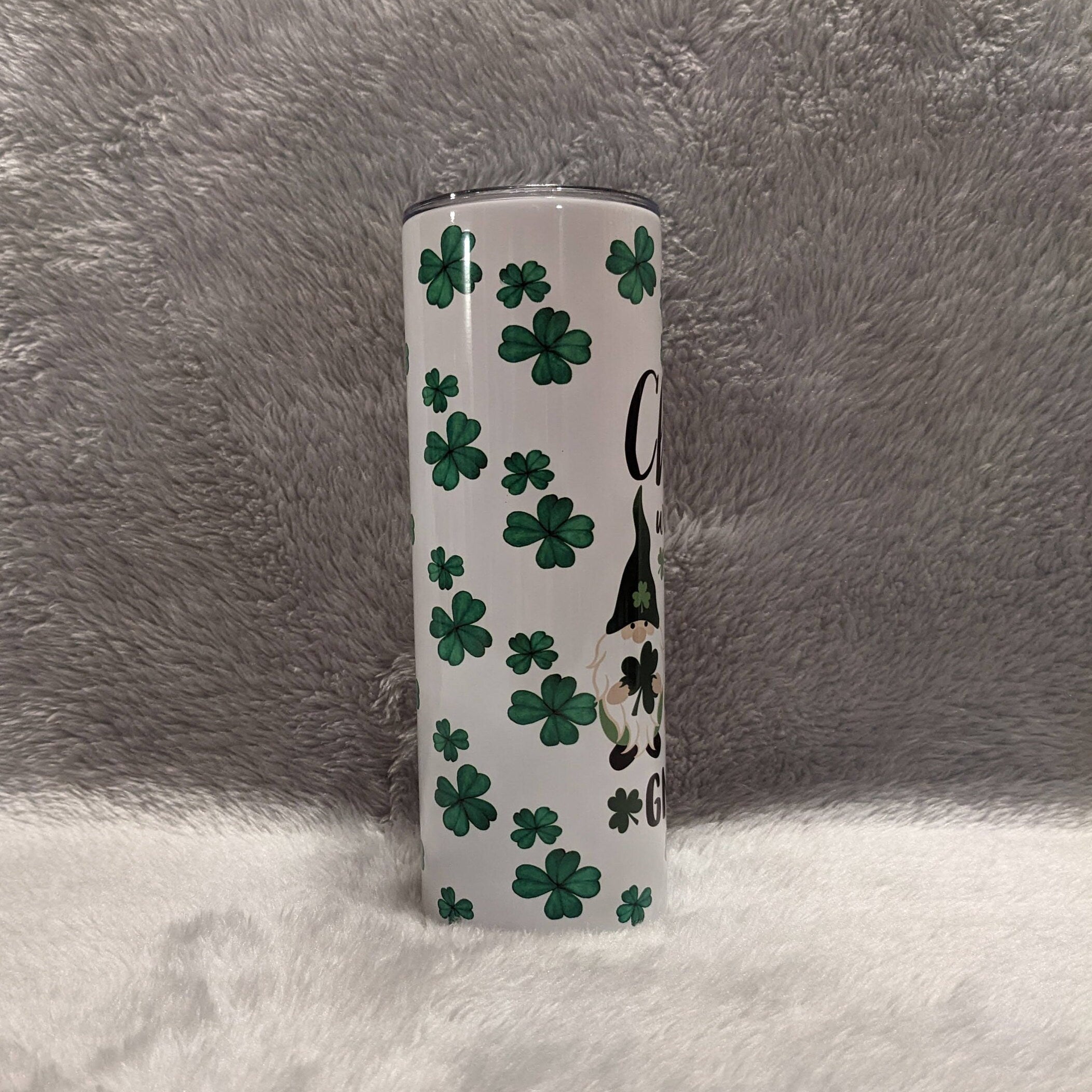 Chillin With My Gnomies Gnome Tumbler, St Patricks Day Tumbler 20oz With Reusable Straw