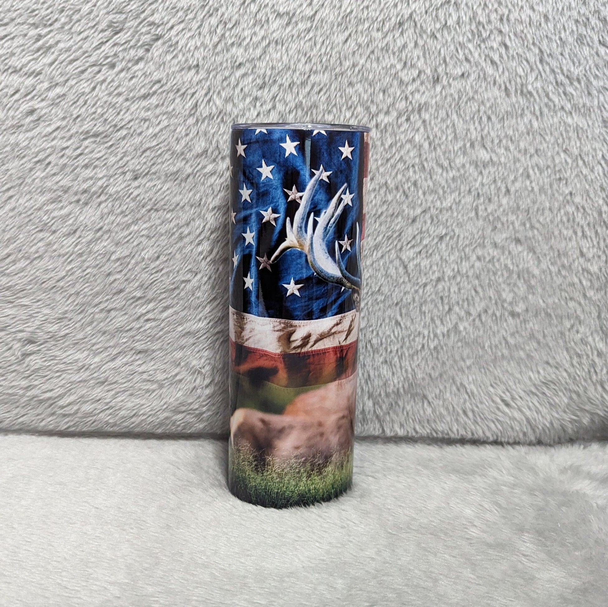 Deer Buck Tumbler 20oz With Reusable Straw, Can Be Personalized