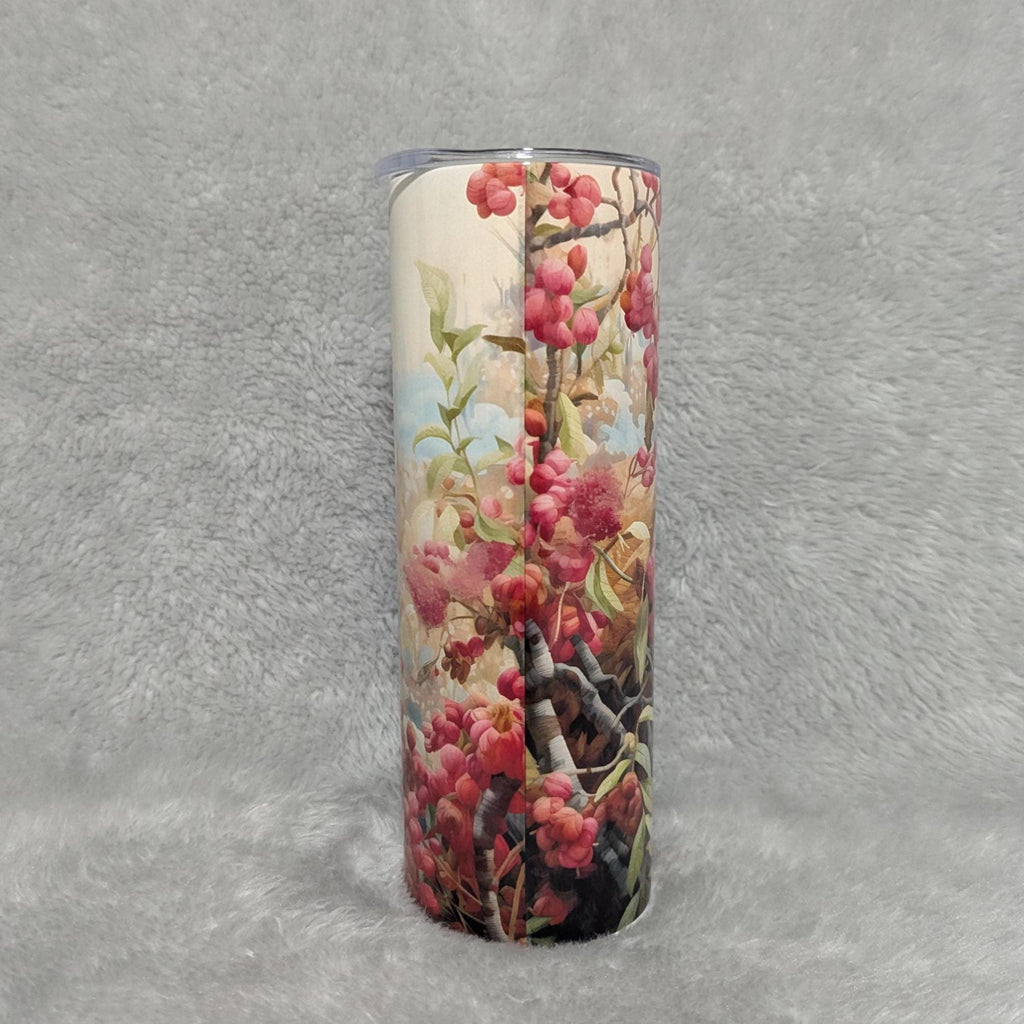 Wild Bobcat Tumbler With A Embroidered Design 20oz With Reusable Straw, Can Be Personalized