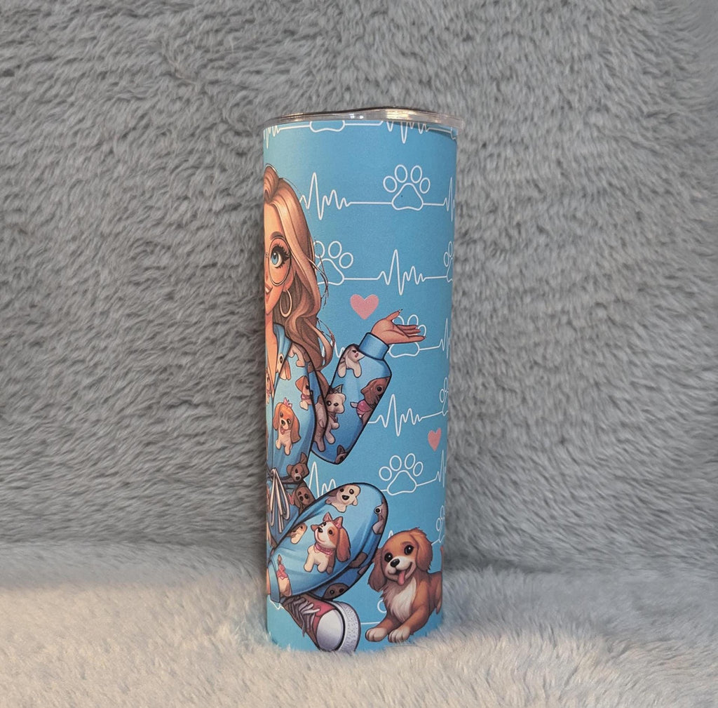 Dog Mom Tumbler 20oz With Reusable Straw, Can Be Personalized