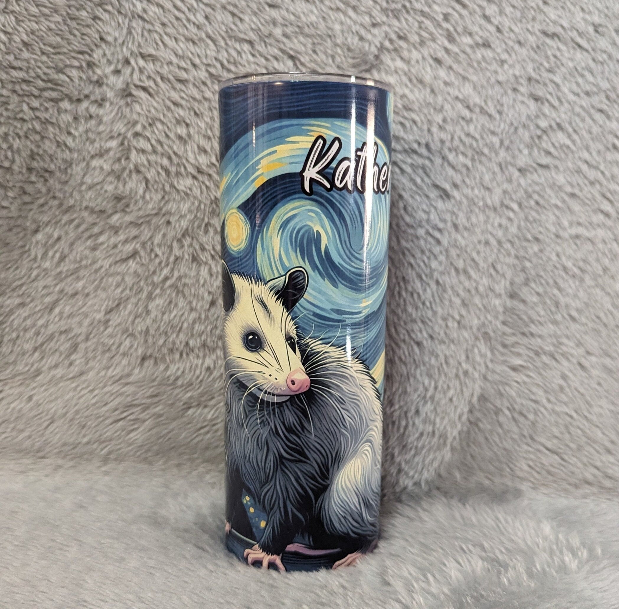 Possum Tumbler 20oz With Reusable Straw, Can Be Personalized