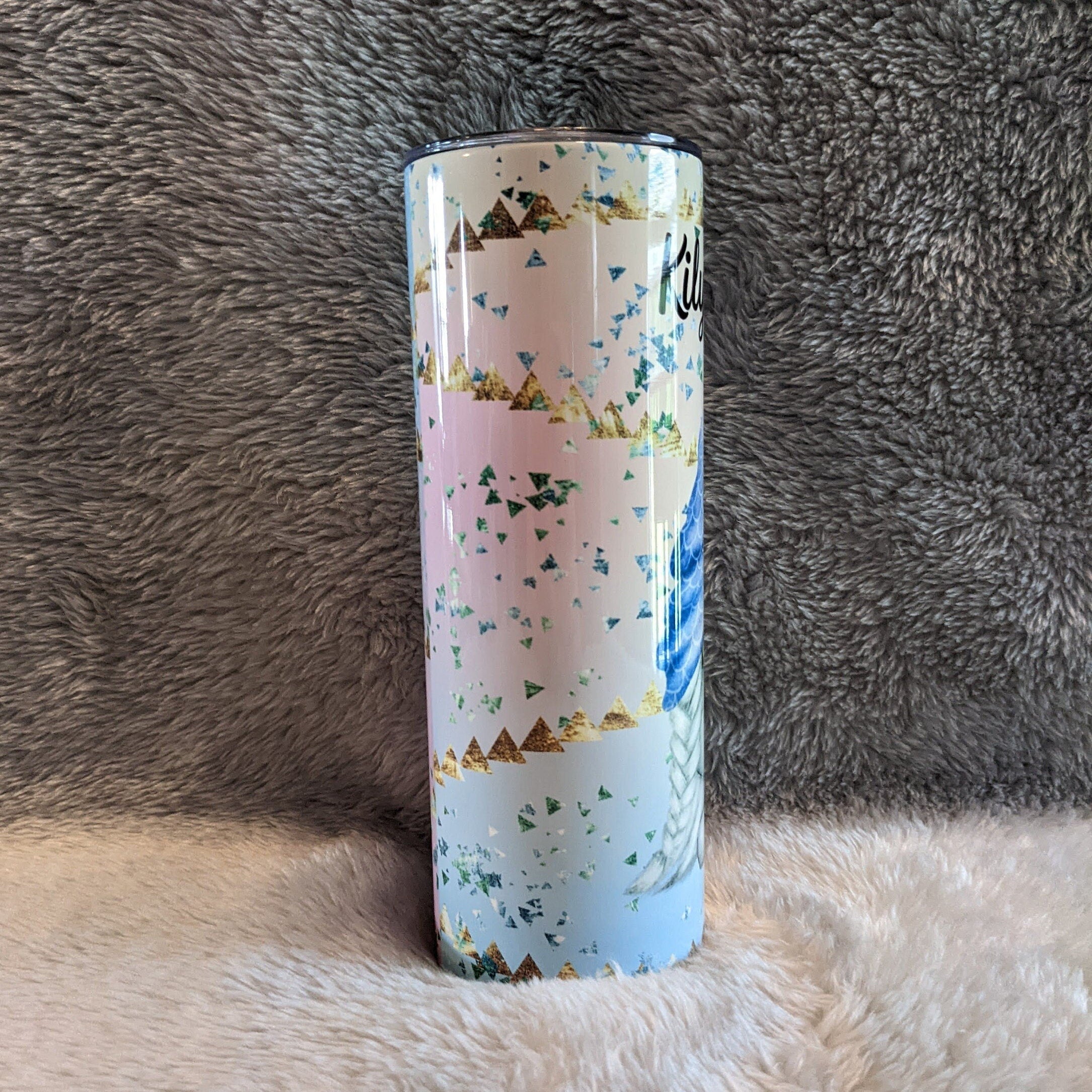 Mermaid Gnome Tumbler 20oz With Reusable Straw, Can Be Personalized