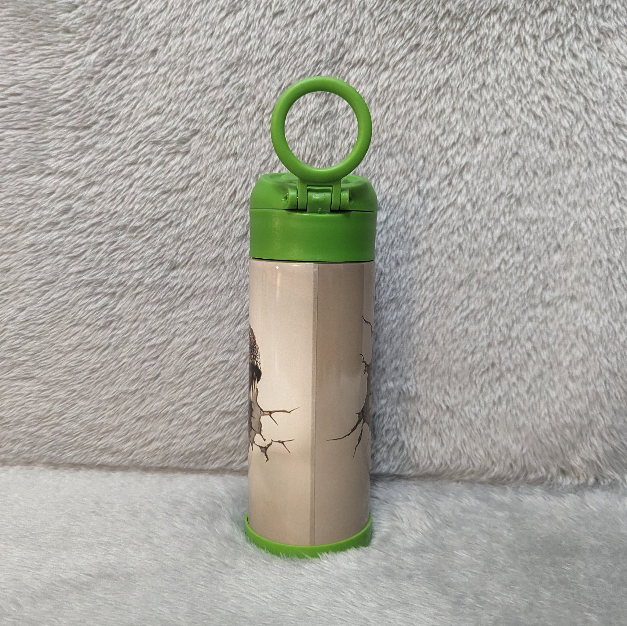 Kids Dinosaur Water Bottle 12oz With Reusable Straw Can Be Personalized