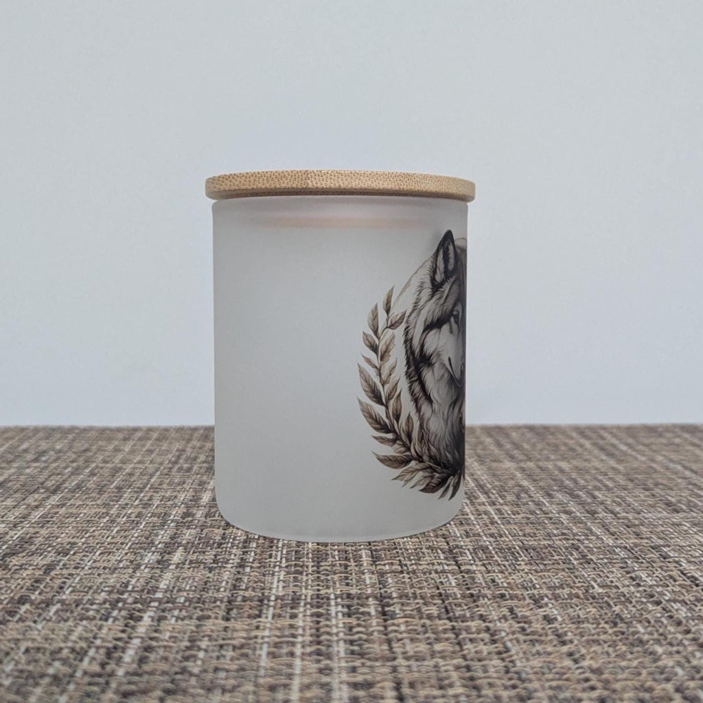 Pretty Wolf Candle Holder With A Battery Operated Flickering Tea Light