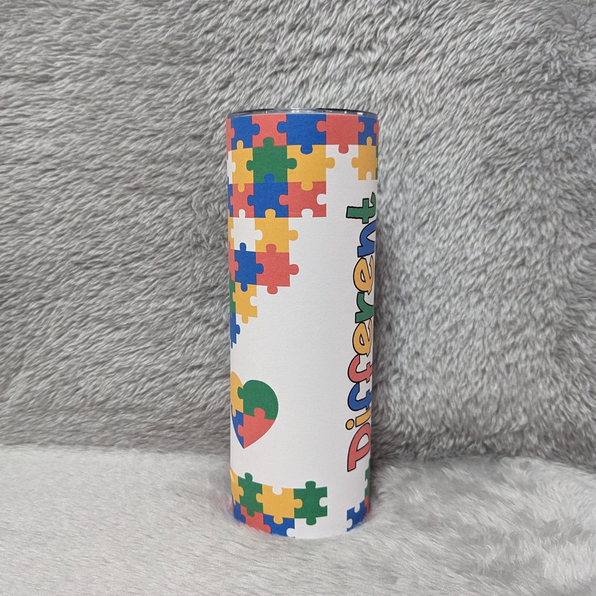 Different Is Beautiful Autism Tumbler 20oz With Reusable Straw
