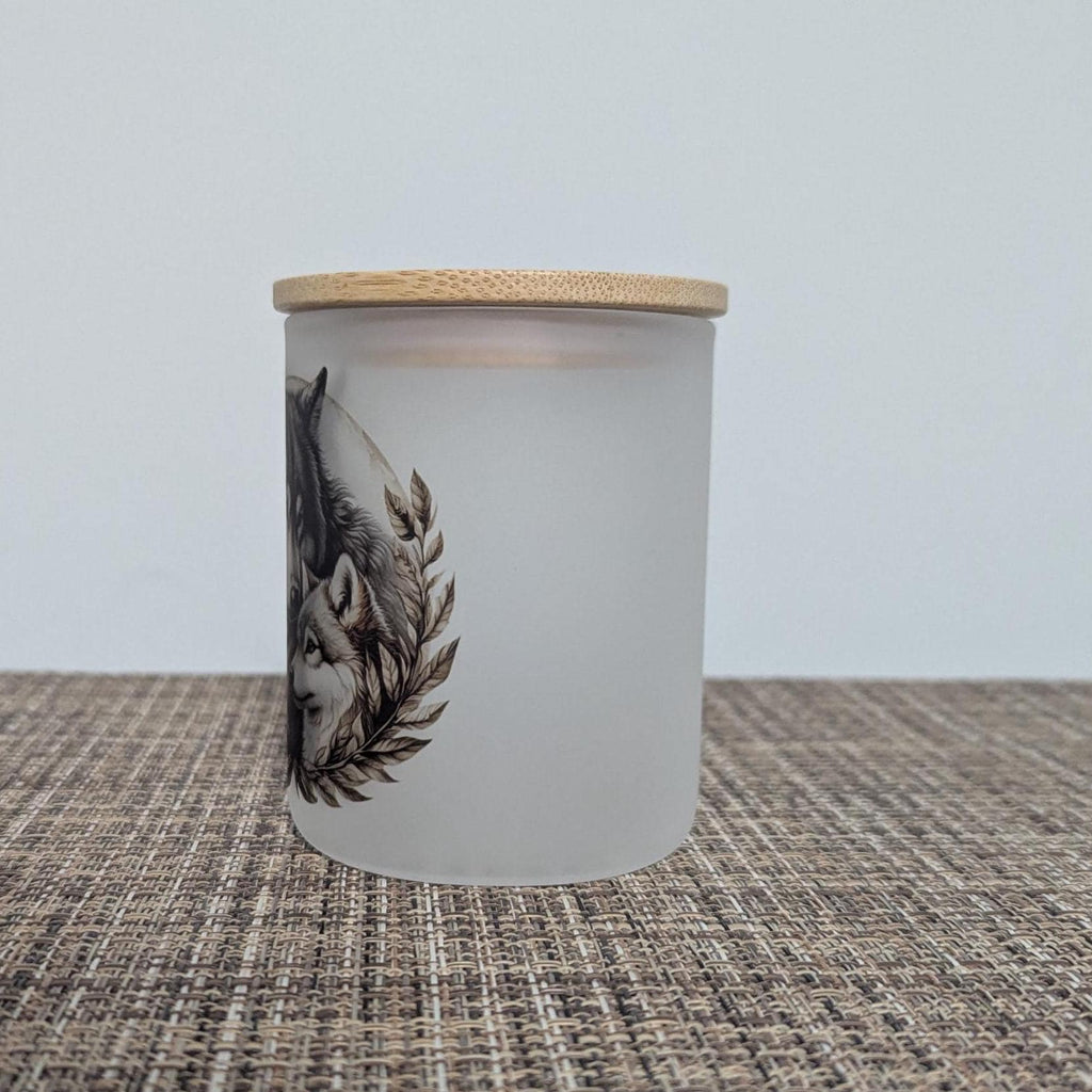 Pretty Wolf Candle Holder With A Battery Operated Flickering Tea Light