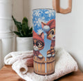 Christmas Kittens Tumbler 20oz With Reusable Straw, Can Be Personalized