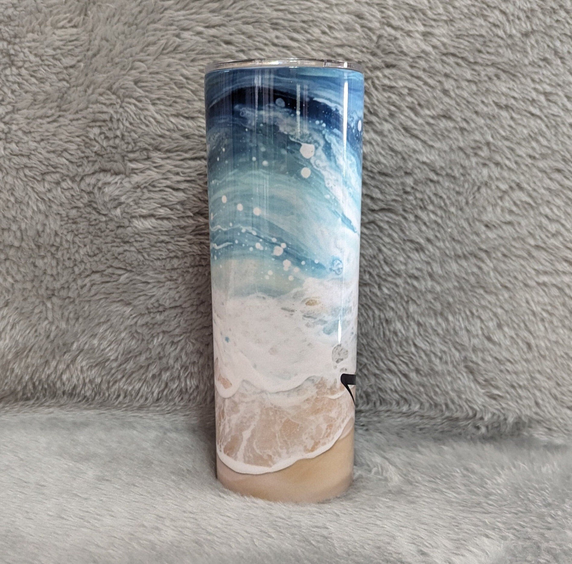 Personalized Beach Tumbler 20oz With Reusable Straw, Can Be Personalized