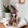 Cute Calf Tumbler 20oz With Reusable Straw, Can Be Personalized