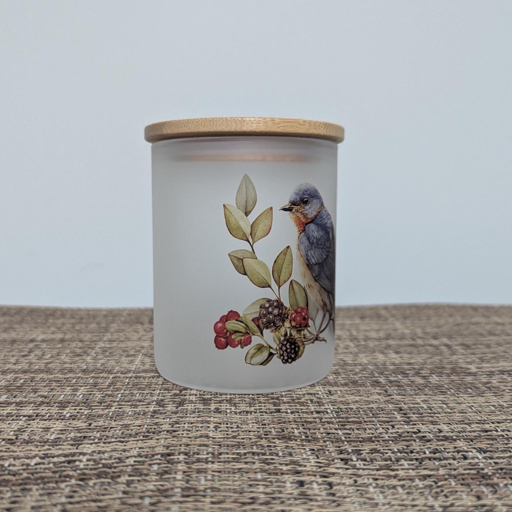 Blue Bird Candle Holder With A Battery Operated Flickering Tea Light