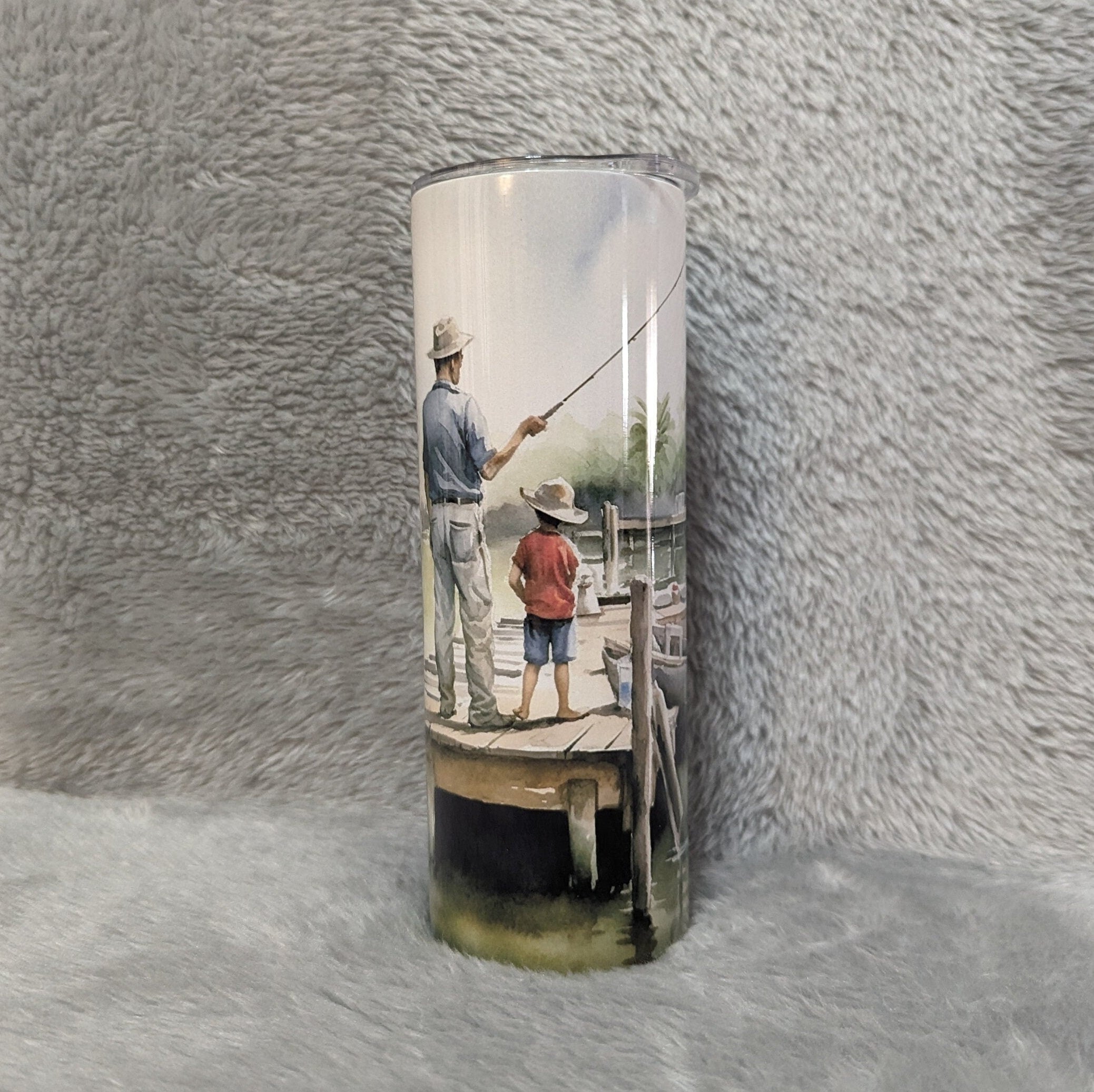 Fishing Tumbler 20oz With Reusable Straw, Can Be Personalized