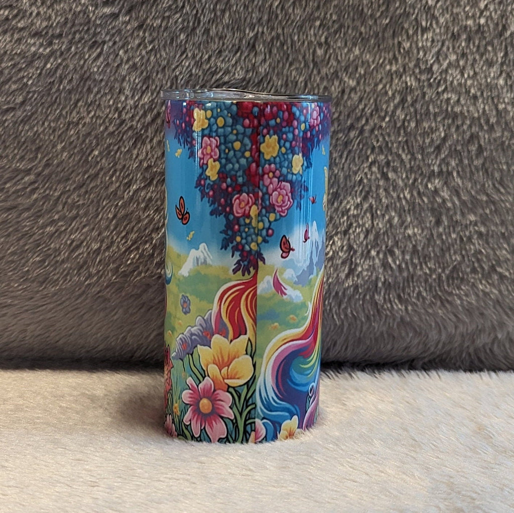Kids Pretty Unicorn Tumbler 15oz With Reusable Straw, Can Be Personalized