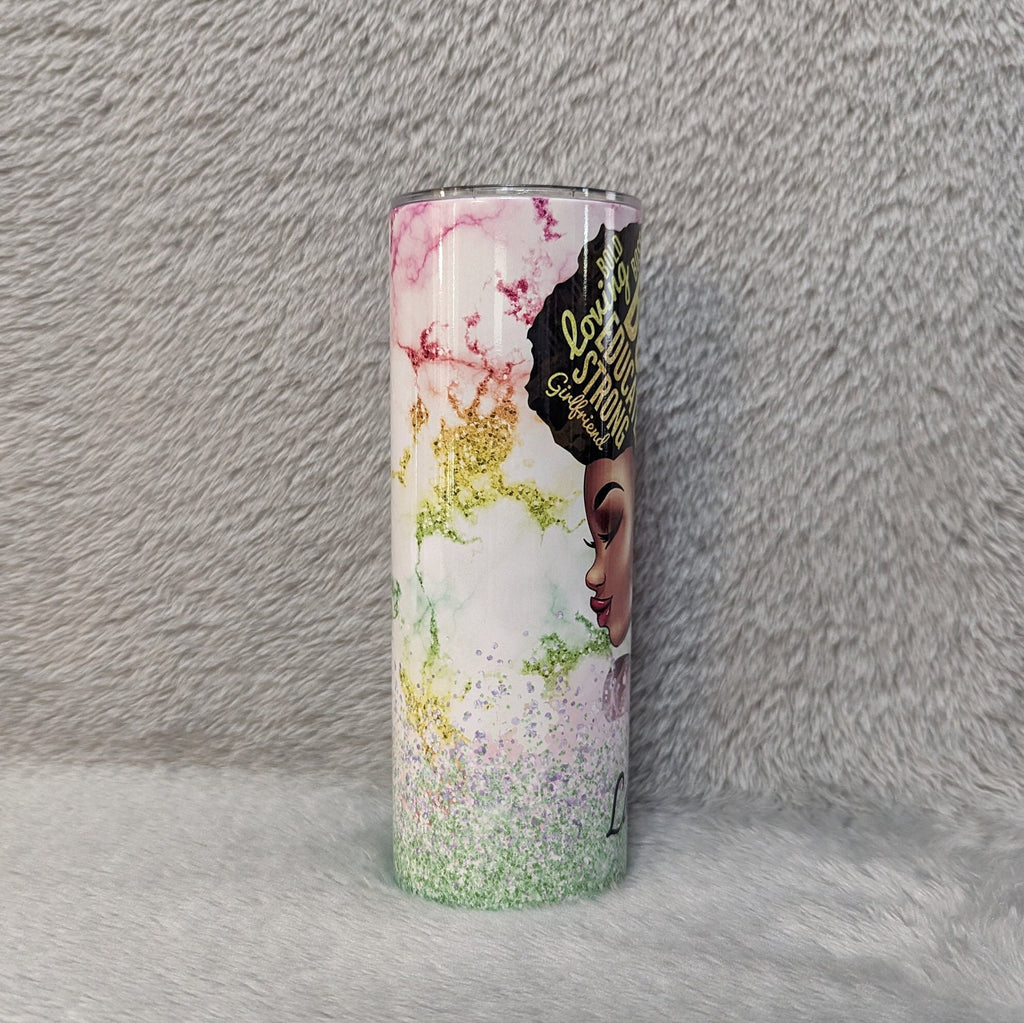 Empowering Woman Tumbler 20oz With Reusable Straw, Can Be Personalized
