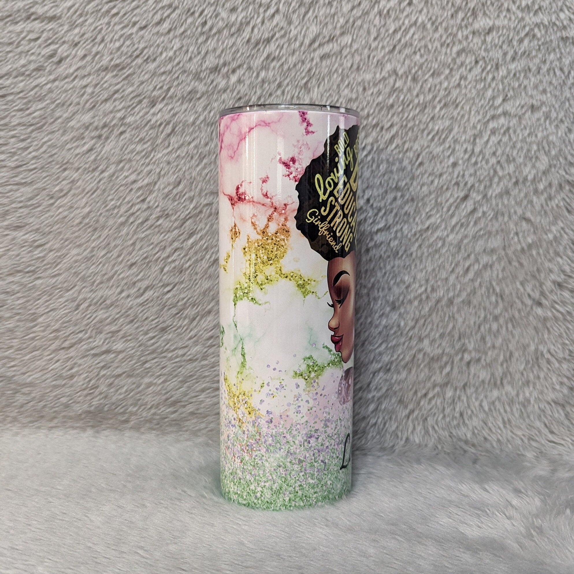 Empowering Woman Tumbler 20oz With Reusable Straw, Can Be Personalized