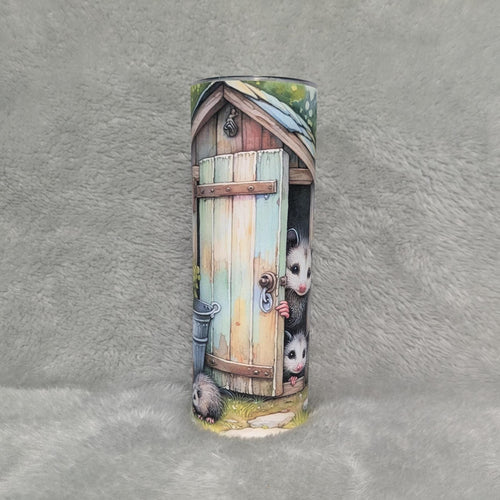 Adorable Possum Tumbler 20oz With Reusable Straw, Can Be Personalized