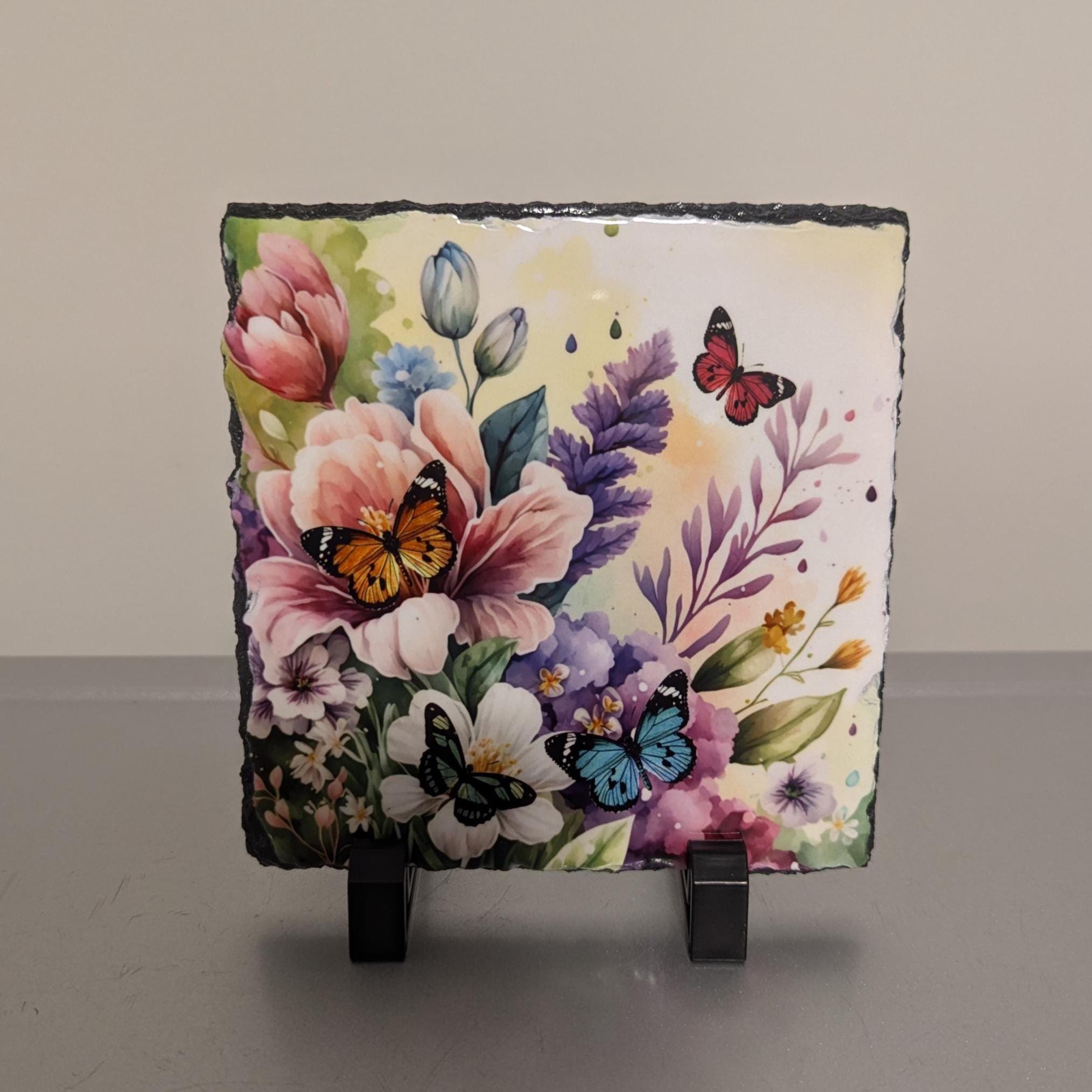 Slate Butterfly Picture With Display Legs