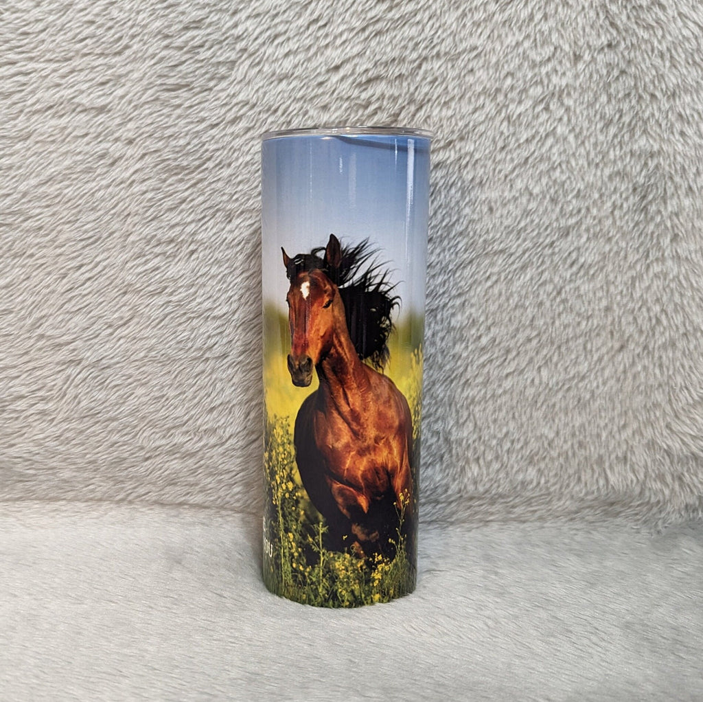 Never Forget Who You Are Horse Tumbler 20oz With Reusable Straw
