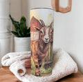 Cute Goat Tumbler 20oz With Reusable Straw, Can Be Personalized