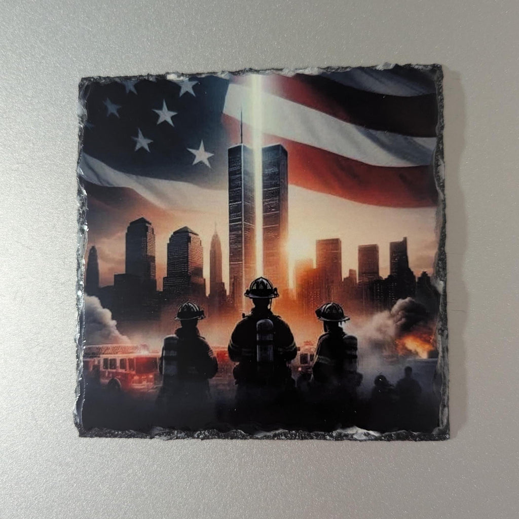 Twin Towers Memory Slate Picture with Display Legs