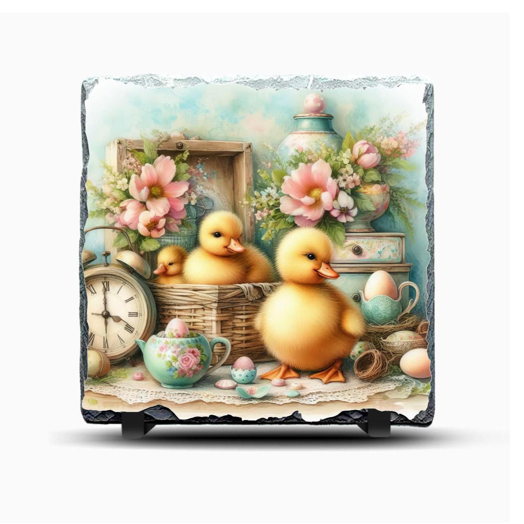 Duckling Slate Picture with Display Legs