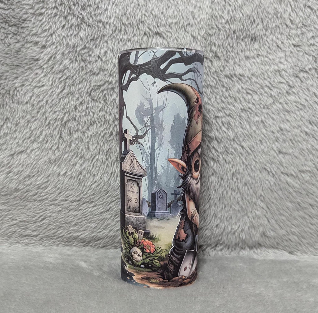Zombie Gnome Tumbler 20oz With Reusable Straw, Can Be Personalized